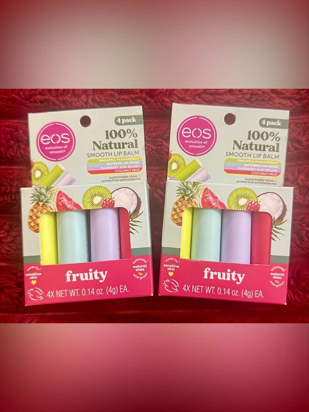 eos Fruity 8-Pack Lip Balm Tubes in Yellow, Mint, Lavender, Pink